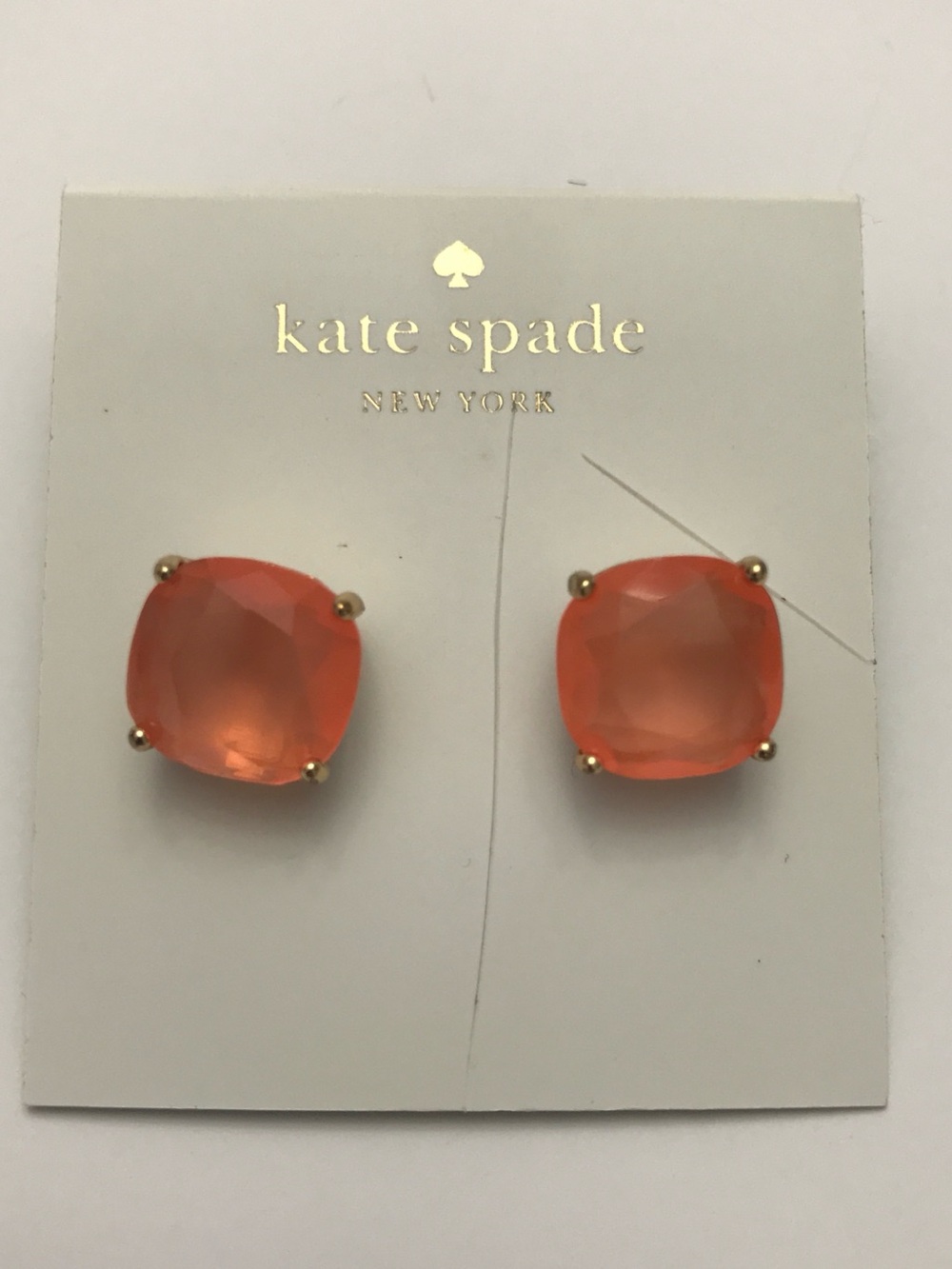 Kate Spade Orange Cushion-Cut Stud Earrings